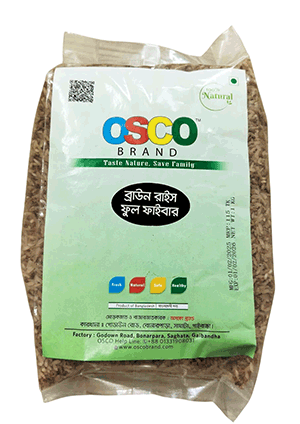 Brown Rice (Ganjia) Full Fiber-1 kg (গাঞ্জিয়া ব্রাউন চাল-ফুল ফাইবার)-OSCO Brand